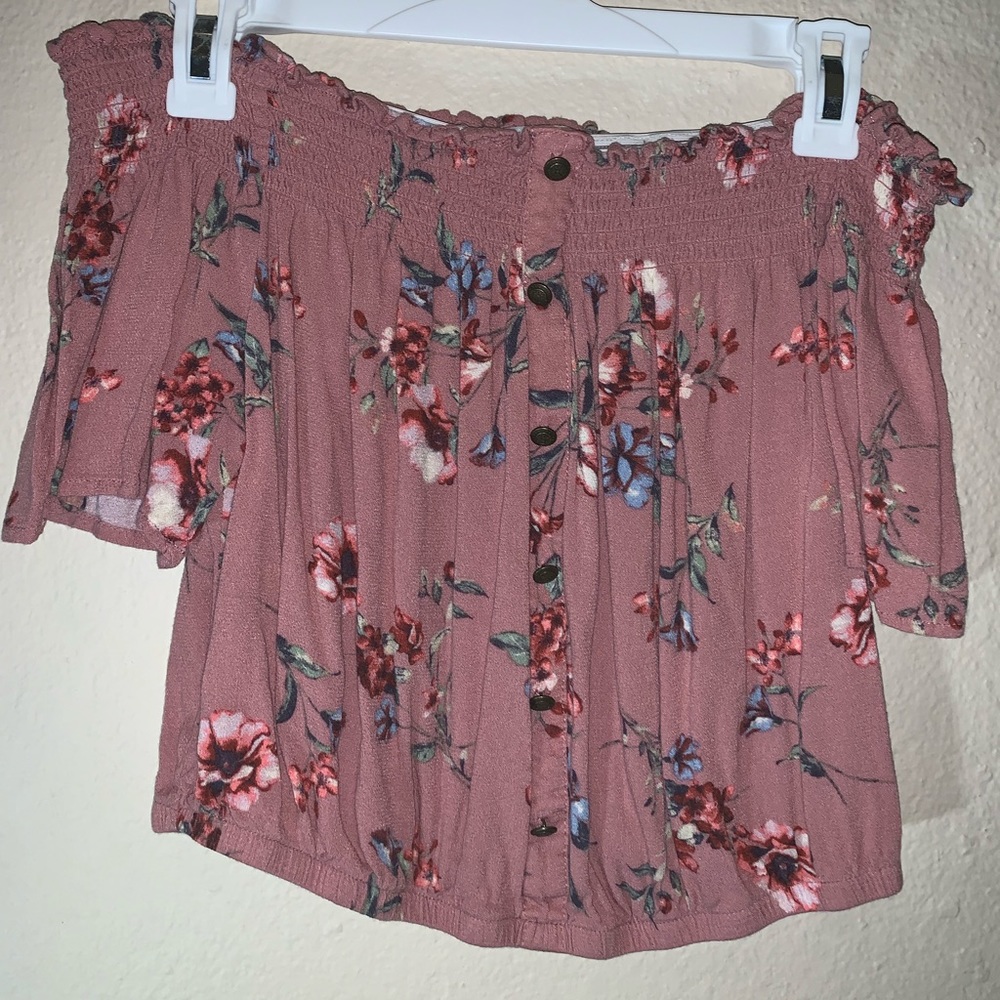 Xhilaration Pink Floral Crop Top